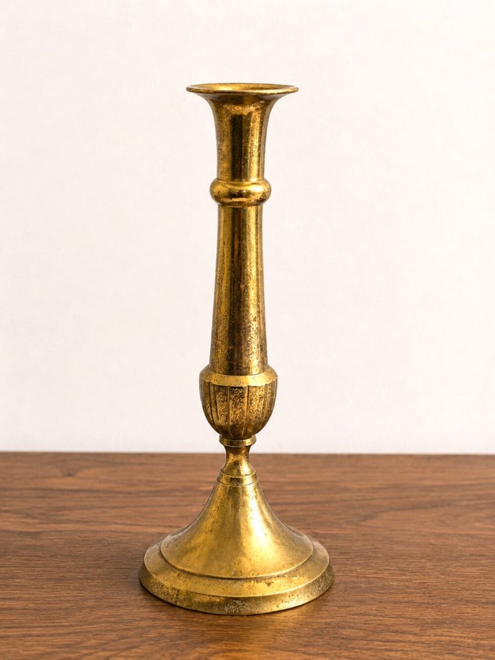 Vintage Brass Candlestick Holder 11.75” Tall Made in India Traditional Decor